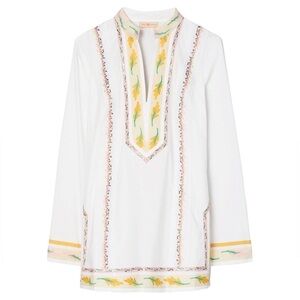 TORY BURCH Ribbon Embellished Tunic Top | Size 2 | NWT